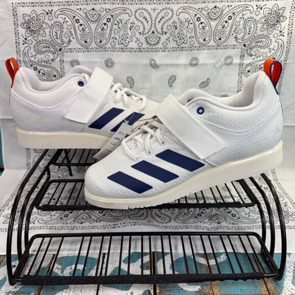 NEW Adidas Powerlift 5 White Navy Orange Weightlifting Shoes JP9878 Mens SZ 6.5 main image 9